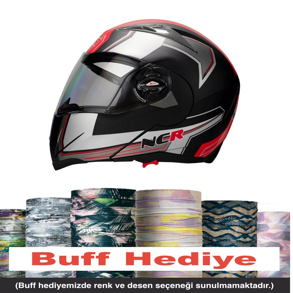 NCR ÇENE AÇILIR KASK KIRMIZI (ECE BELGELİ)