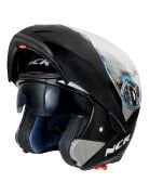 NCR ÇENE AÇILIR KASK PARLAK SİYAH (ECE BELGELİ)