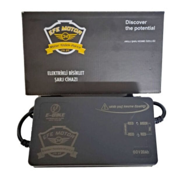 E-BİKE ŞARJ CİHAZI 60 V (20AH) DEVRE KESİCİLİ