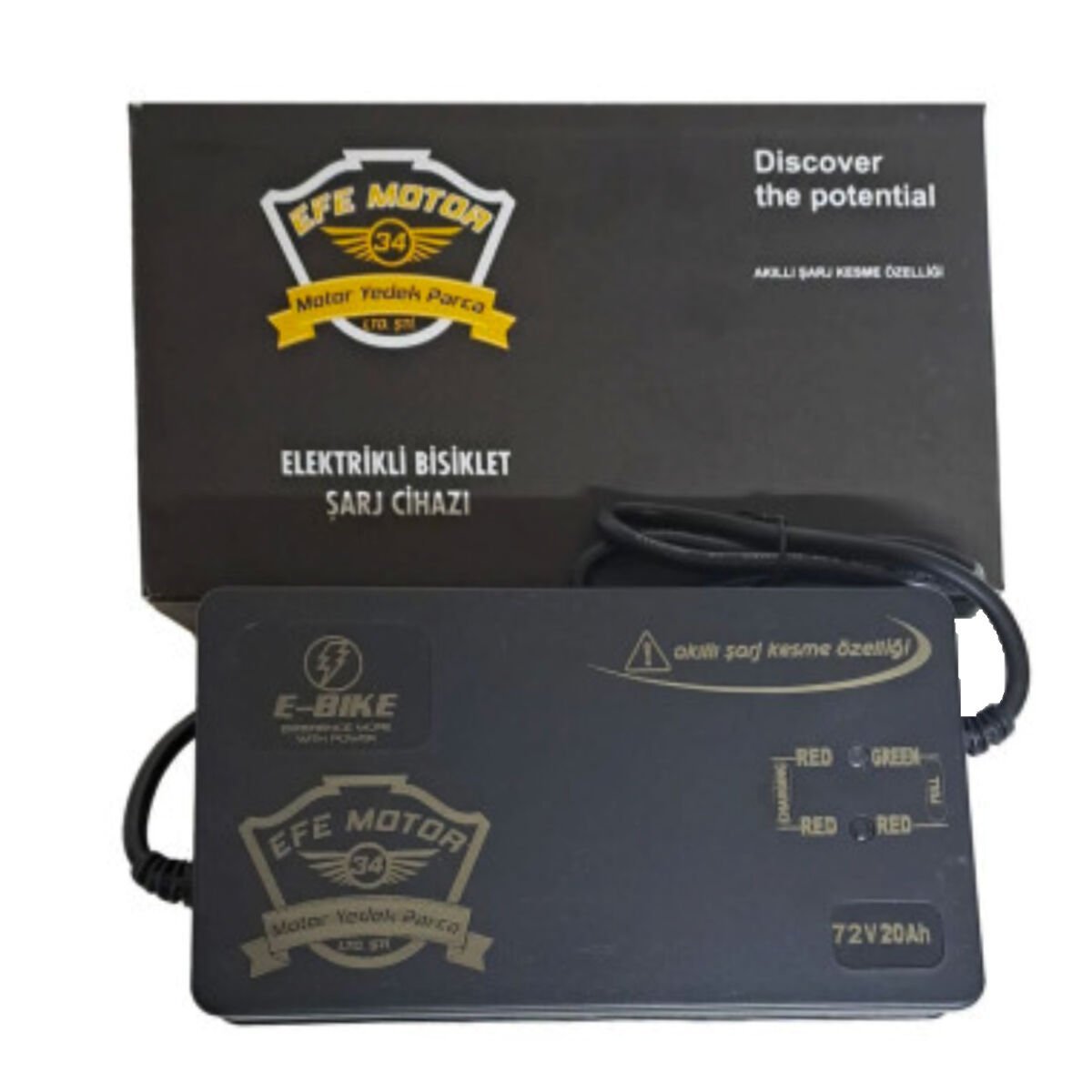E-BİKE ŞARJ CİHAZI 72 V (20AH) DEVRE KESİCİLİ