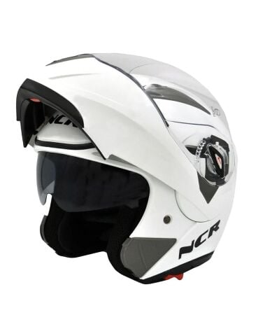 NCR ÇENE AÇILIR KASK BEYAZ ve USB ŞARJLI TELEFON TUTUCU (ECE BELGELİ)