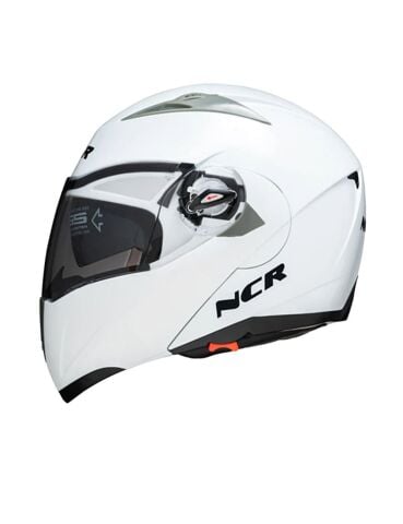 NCR ÇENE AÇILIR KASK BEYAZ ve USB ŞARJLI TELEFON TUTUCU (ECE BELGELİ)