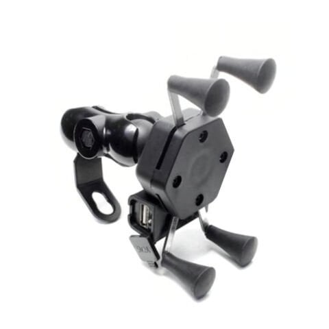 NCR ÇENE AÇILIR KASK MAT SİYAH ve USB ŞARJLI TELEFON TUTUCU (ECE BELGELİ)